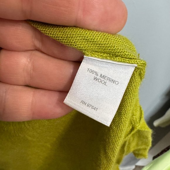J. JILL merino wool chartreuse green tunic sweater size S - Picture 3 of 6